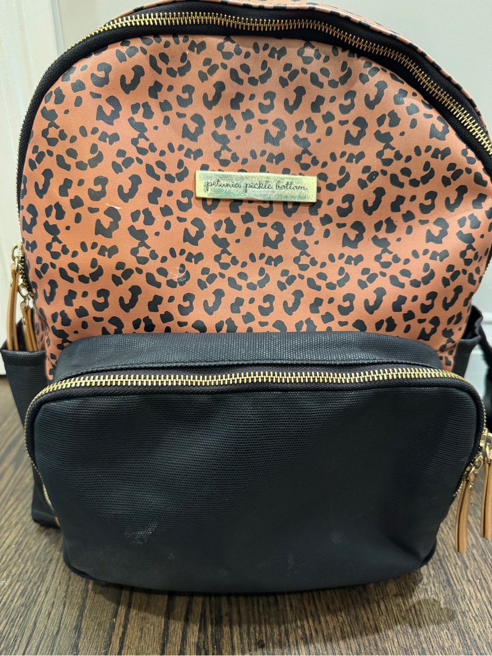 Petunia Pickle Bottom Leopard Diaper Bag Backpack Changing Pad